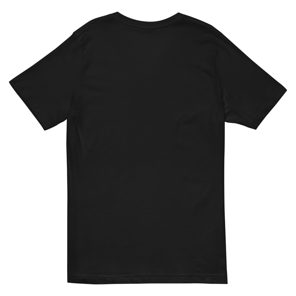 Black t-shirt on a white background